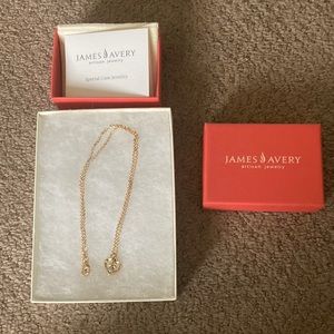 James Avery Fine Curb Chain with Remembrance Heart Birthstone Pendant 14k Gold